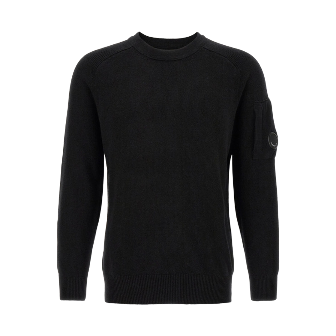 21CMKN085A110149A999 C.P. Company Lambswool Lens Crewneck Sweater Black - 26FW