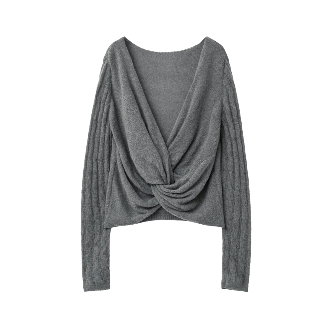 IW2F4KT01GY INSILENCE WOMEN Twist Two-Way Pullover GREY