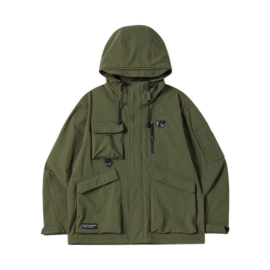 LW253JP371 Lifework W Logo Multi-Pocket Hooded Jumper_LW253JP371