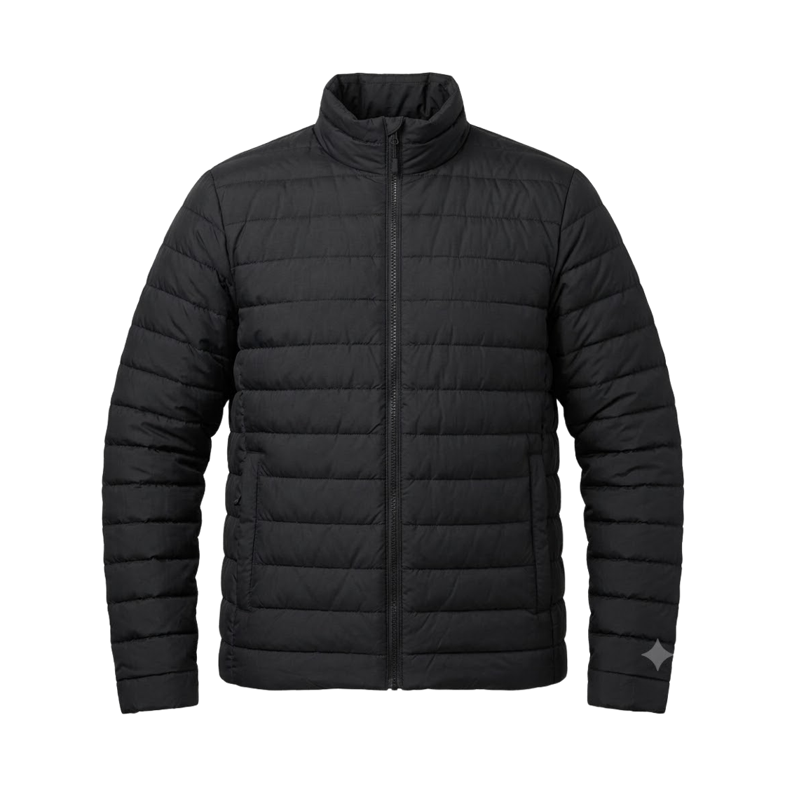 8996964 Decathlon Men's Lightweight Padded Hiking Jacket MH100 Smoke Black