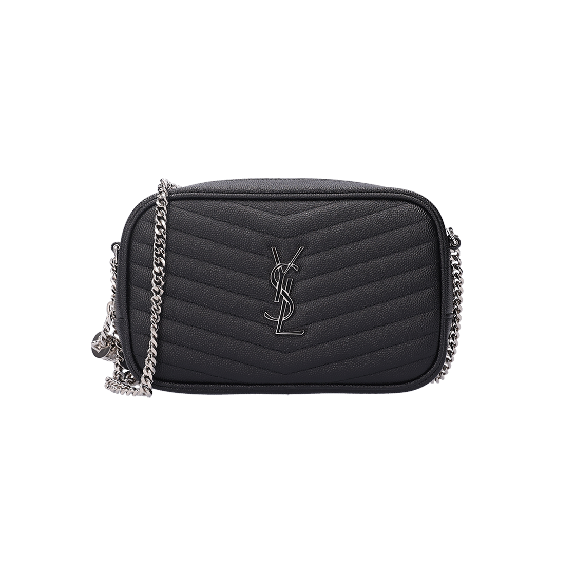ITKBRV4T6NSV Saint Laurent Grand De Poudre Mini Bag Embossed Quilted Leather Black