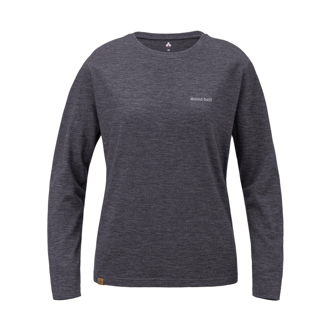 2304490 (W) Montbell Merino Wool Plus Light Long Sleeve T-Shirt Dark Gray 1