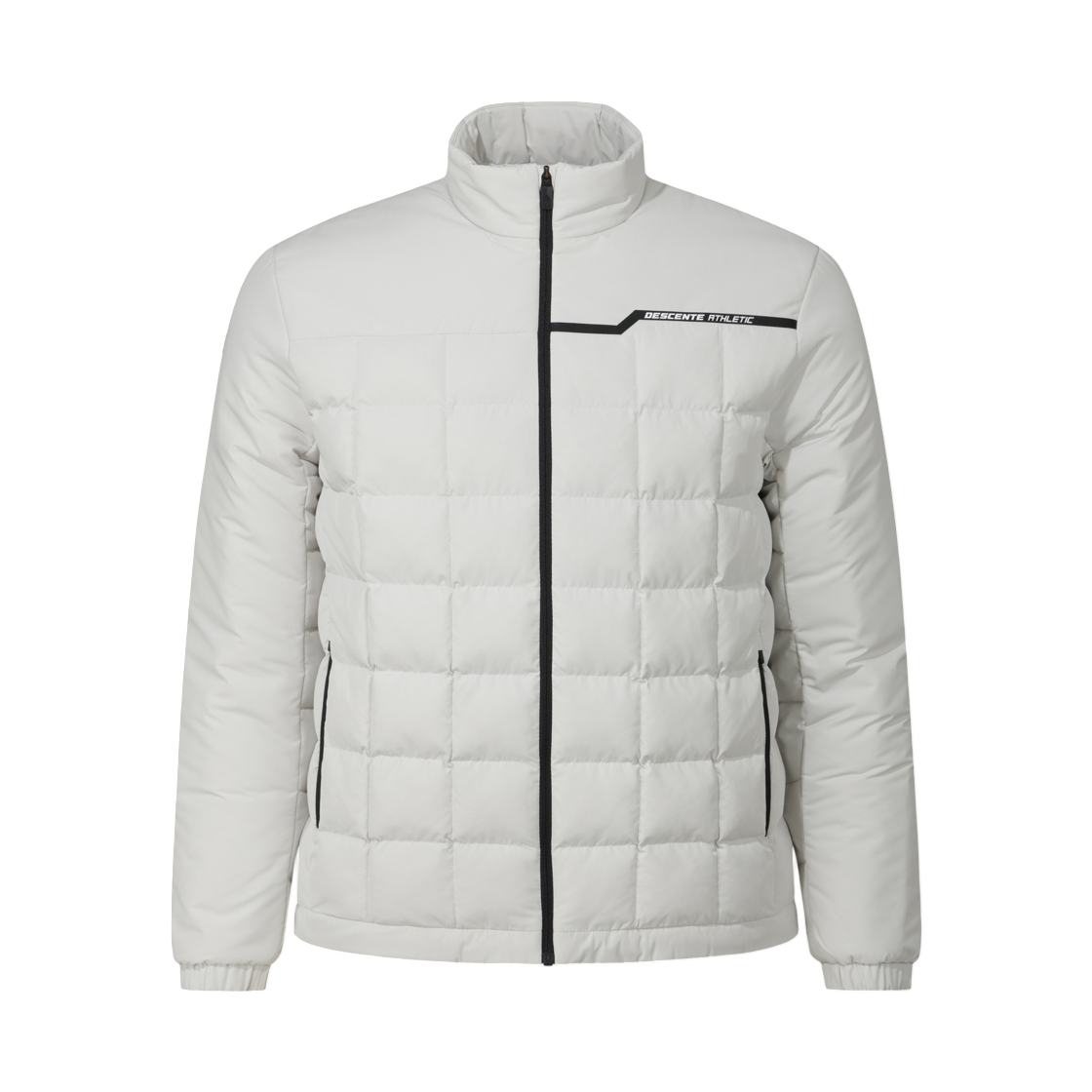 데상트 트레이닝 스탠드넥 패딩 자켓 라이트 그레이(Descente Training Stand Neck Padded Jacket Light Grey)