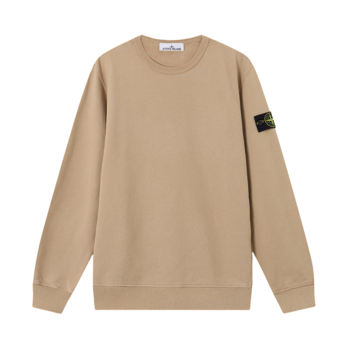 L2S1561000-49S0A20-V0094 Stone Island 6100049 Brushed Organic Cotton Fleece Regular-Fit Crewneck Sweatshirt with Ribbed Inserts Biscuit - 26FW
