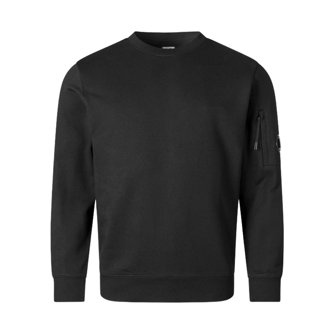 RCCMSS713A 005086W 999 [20% 쿠폰] C.P. Company Lens Wappen Diagonal Crewneck Fleece-lined Sweatshirt Black - 26FW