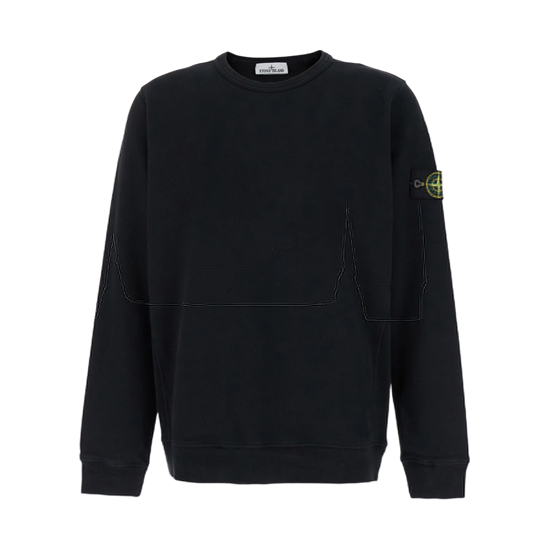 811562420 V0029 [20% 쿠폰] Stone Island Patch Fleece-lined Sweatshirt Black - 24FW