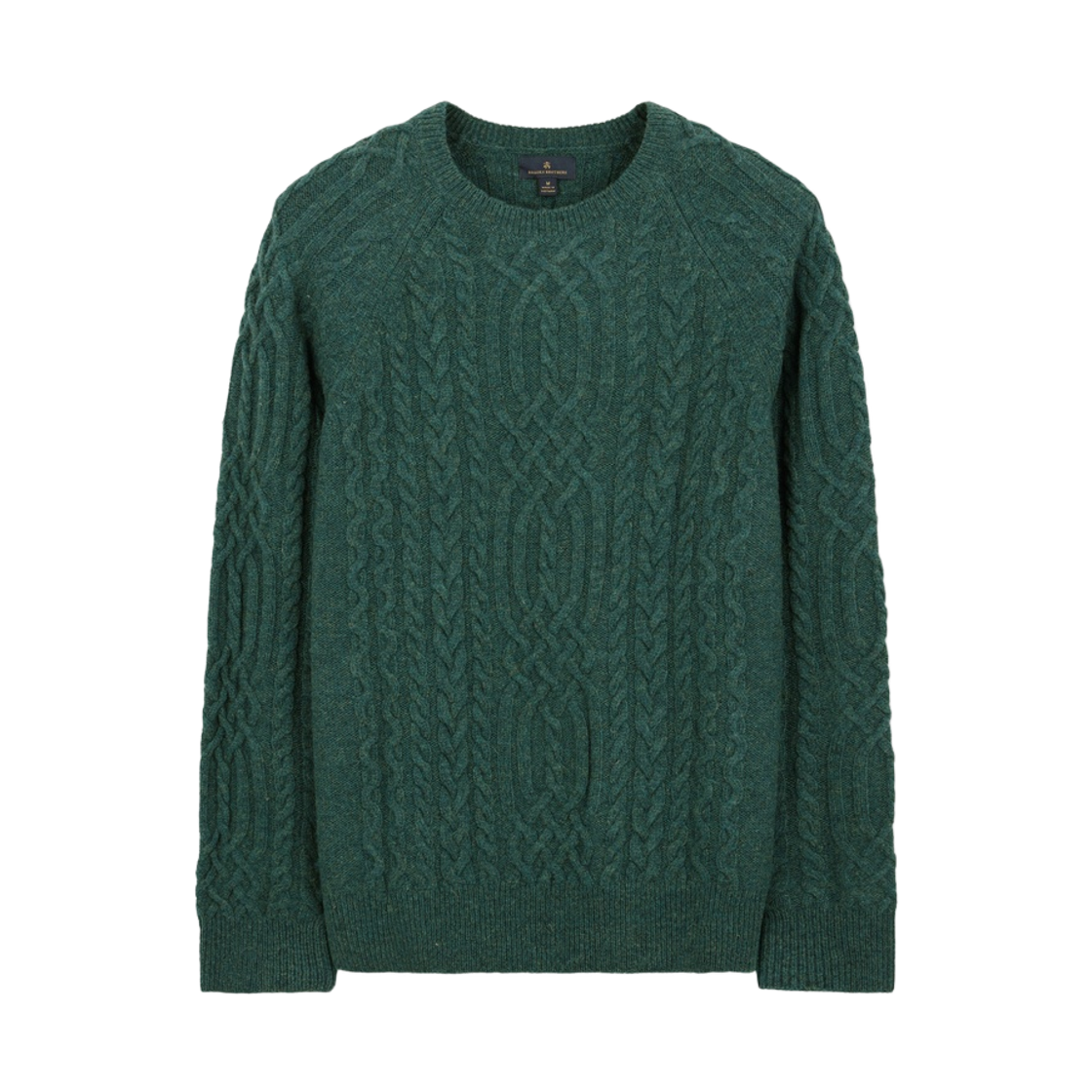 BBWRMMG404-ZBL BrooksBrothers Wool Fisherman Cable Crewneck Sweater Blue