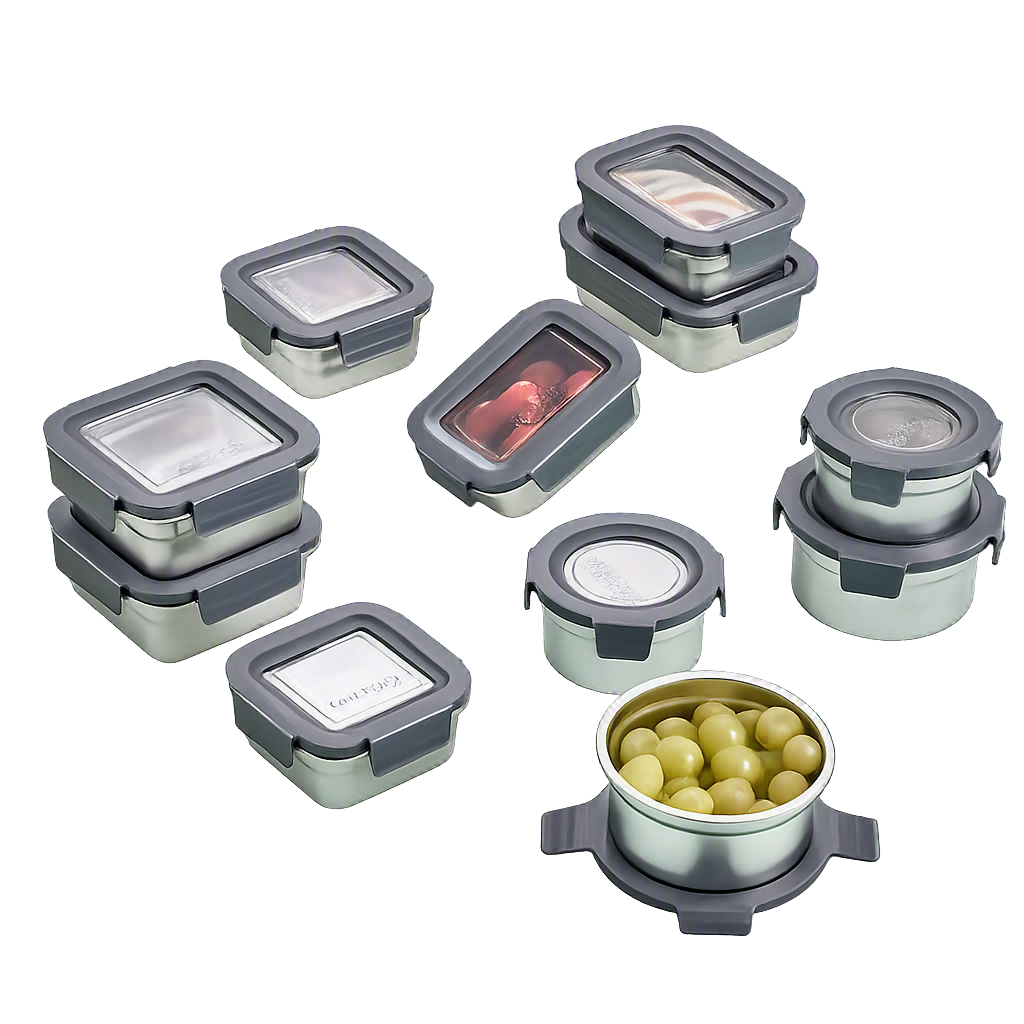 코렐 코디네이츠 스텐 밀폐용기 혼합 11종(Corelle Coordinates Stainless Steel Airtight Container Mixed Set (11‑Piece Set))