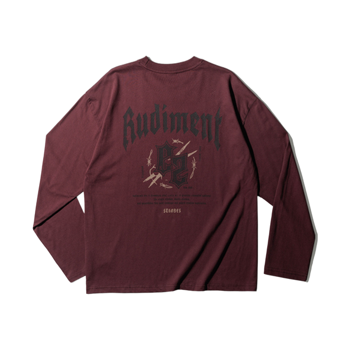 HHLT6915_burgundy_29 EZKATON Rudiment Long sleeve t-shirts Burgundy HHLT6915