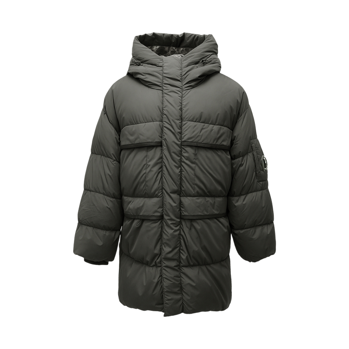 19CMOW240A 005864G 978 [20% 쿠폰] C.P. Company Goggle Nycra-R Logo Wappen Puffer Jacket Dark Grey - 25FW
