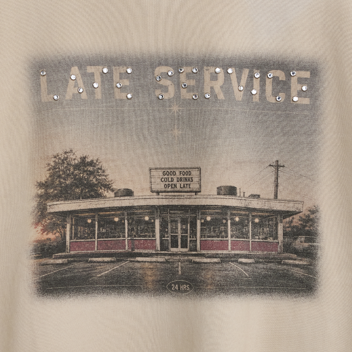 레이트 서비스 레스토랑 티셔츠 크림(LATE SERVICE Restaurant T-Shirt Cream) - 3