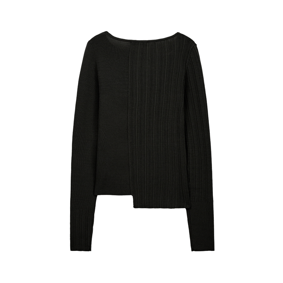 인사일런스우먼 언밸런스 믹스드 니트 블랙(INSILENCE WOMEN Unbalanced Mixed Knit BLACK) - 2