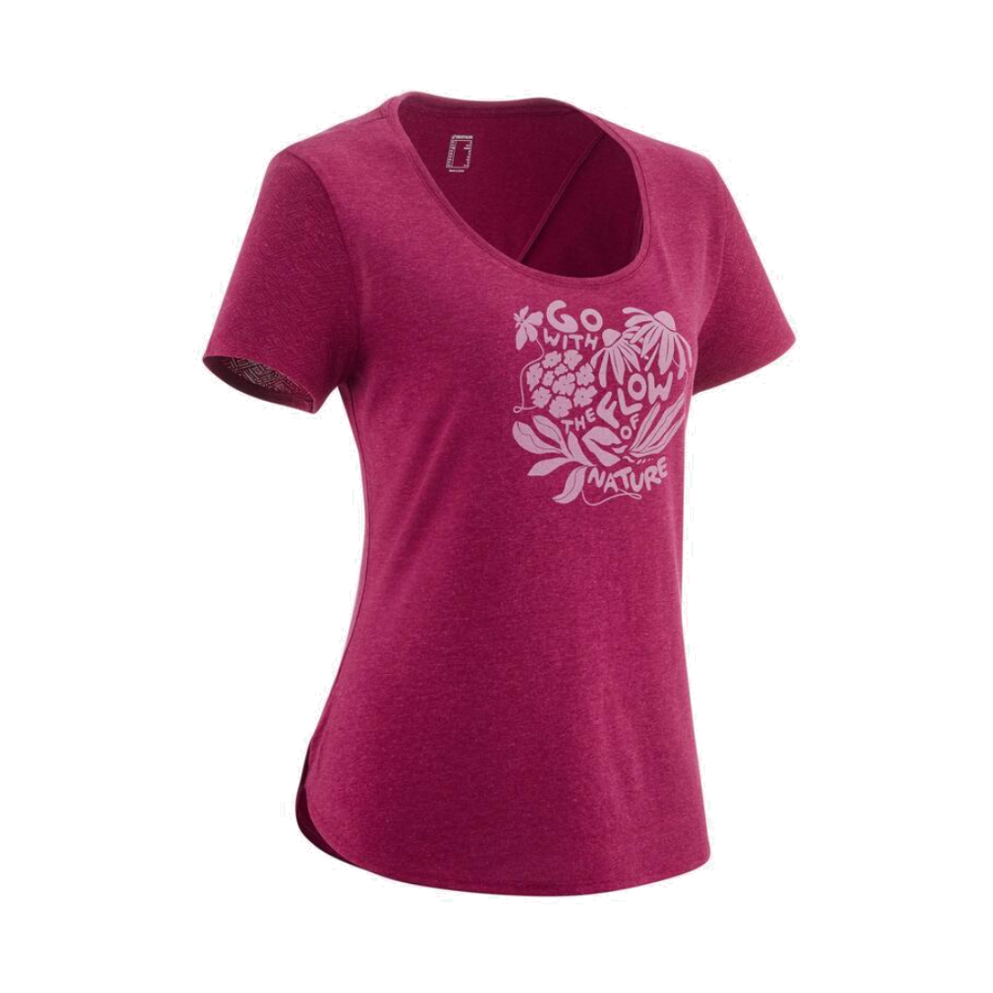 데카트론 여성 하이킹 반팔 티 NH500 체리 퍼플(Decathlon Women's Short-Sleeve Hiking T-Shirt NH500 Cherry Purple)