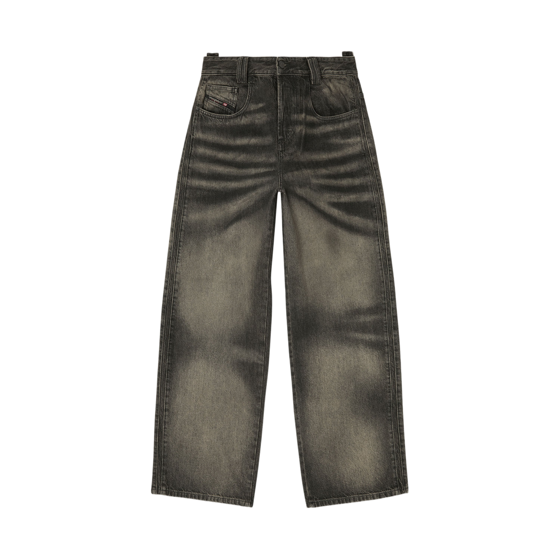 디젤 릴렉스드 진 하이 웨이스트 1982 D-하코우 블랙 다크 그레이(Diesel Relaxed Jeans High Waist 1982 D-Hakou Black Dark Grey)