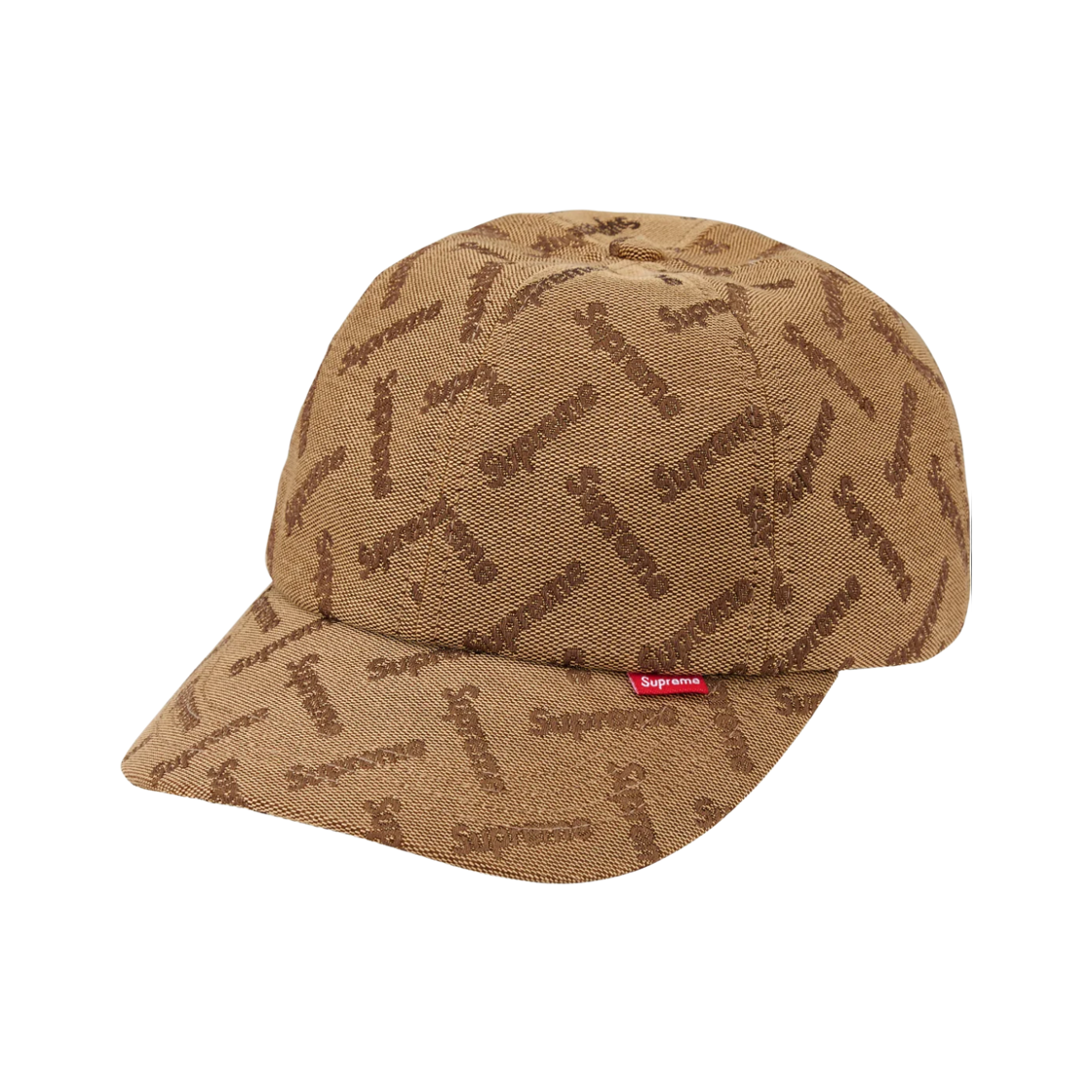 - Supreme Monogram Jacquard 6-Panel Tan - 26FW