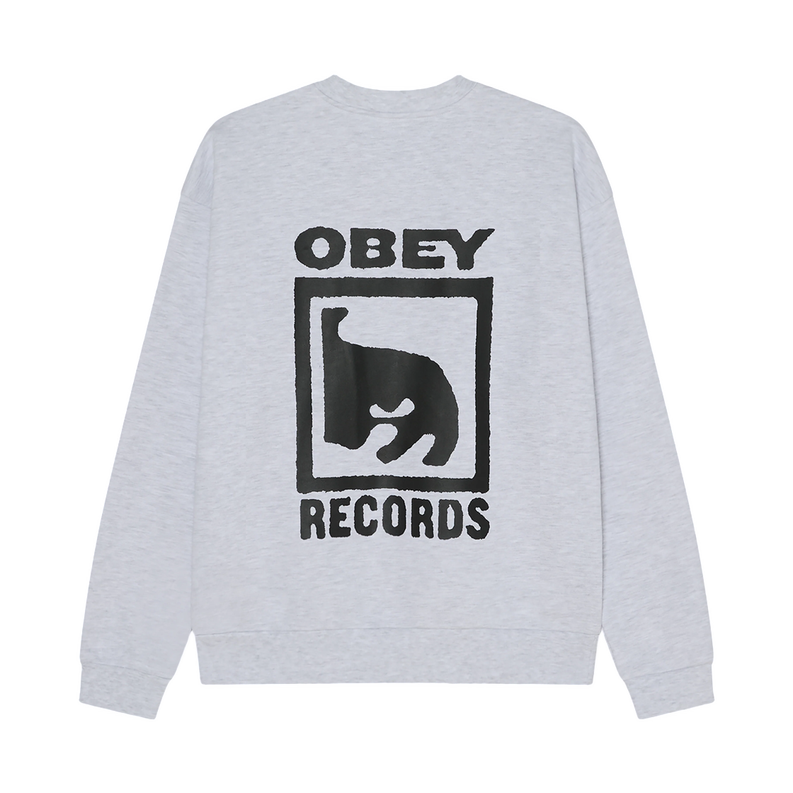 111600101 Obey Records Extra Heavy Crewneck Ash Grey