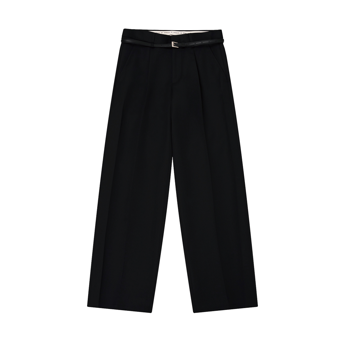 에스티유 크리즈 벨트 슬랙스 인 블랙(STU Crease Belt Slacks In Black)