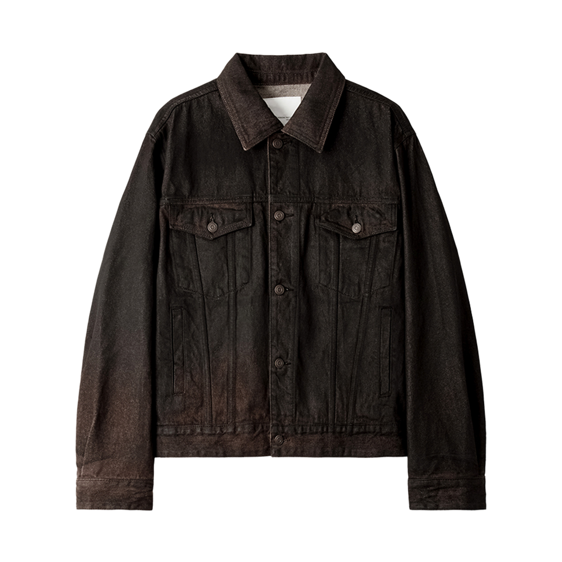 YPA26AWJK01BR YOUCHE SI Hand Coated Trucker Jacket Burnt Black
