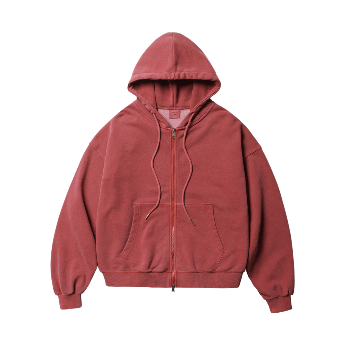 JUHD4742_vintagered_29 PERSTEP Pigment Crop Two Finder Hoodie Zip Up Vintagered JUHD4742