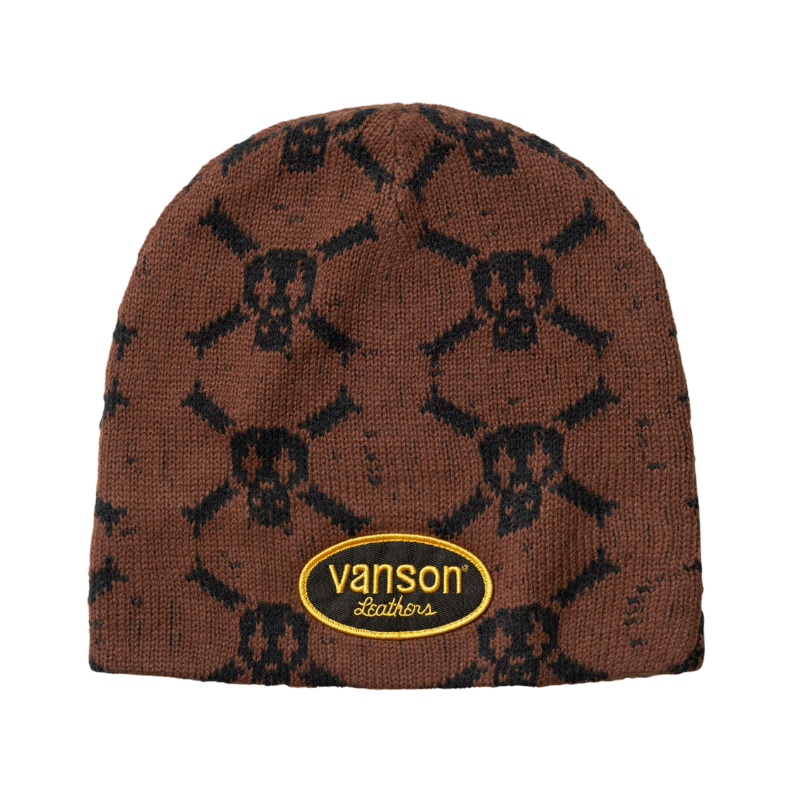 - Supreme x Vanson Leathers Skull Beanie Brown - 26FW
