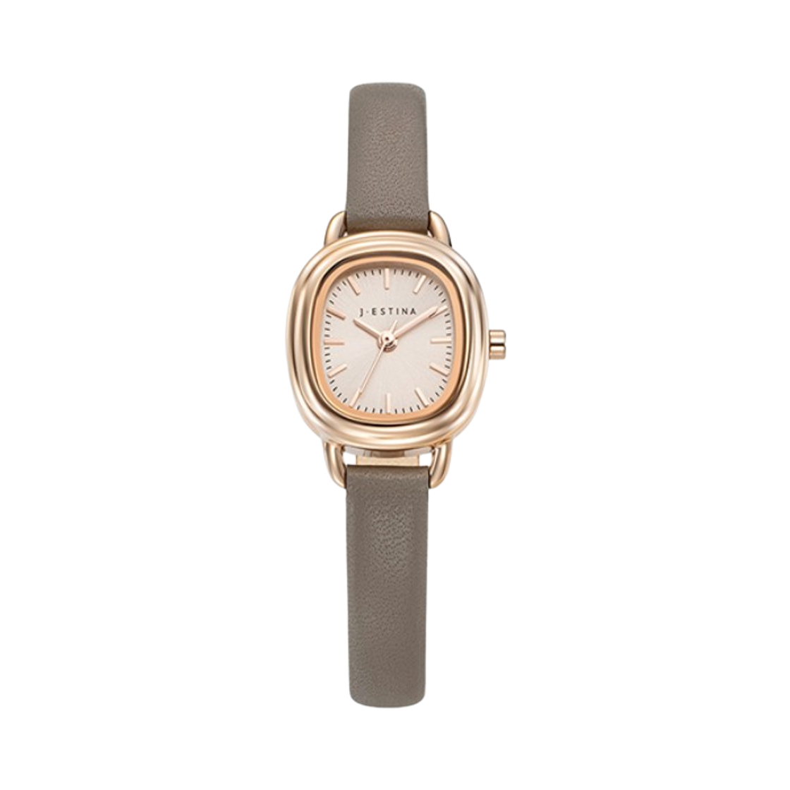 JWM1LE4BS403RGGR0 Jestina Amico 라운드 가죽 시계 - 라이트 그레이 (Jwm1Le4Bs403Rggr0)