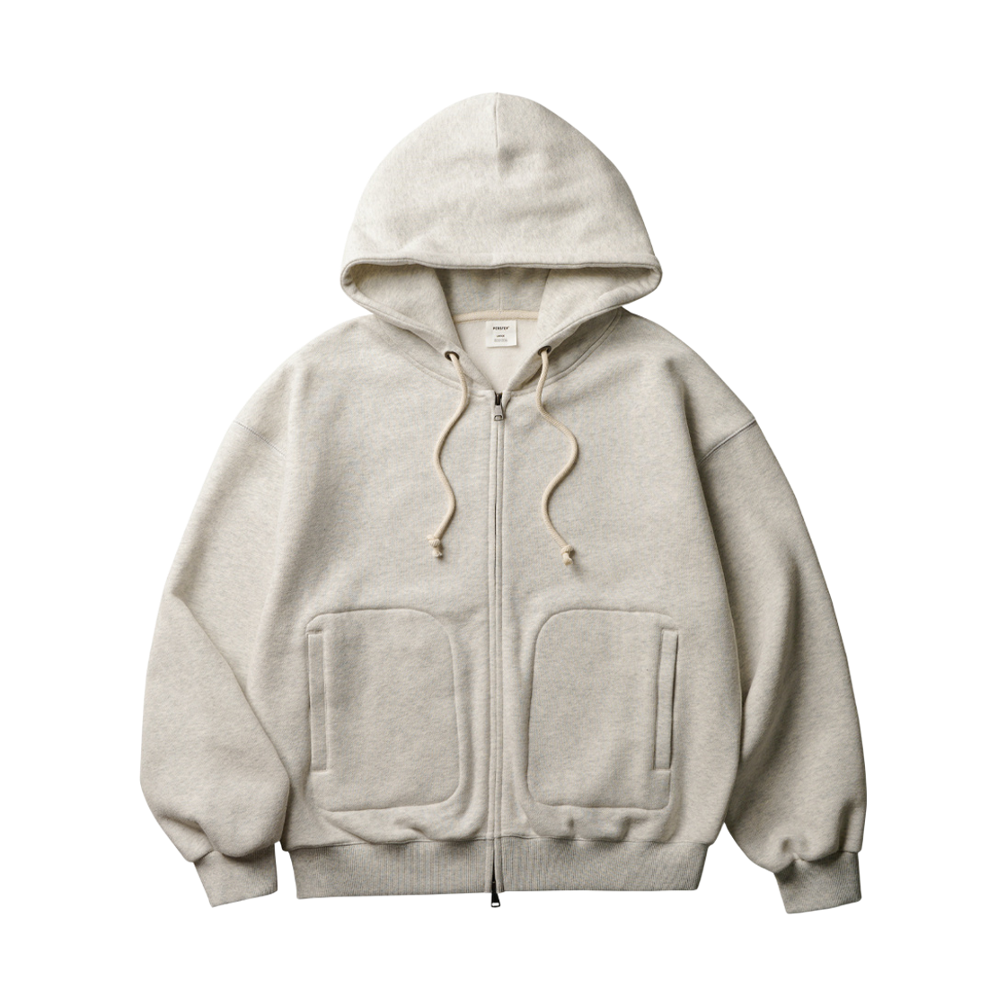 SJHD4730_oatmeal_29 PERSTEP Hatch Lock Crop Hoodie Zip Up Oatmeal SJHD4730