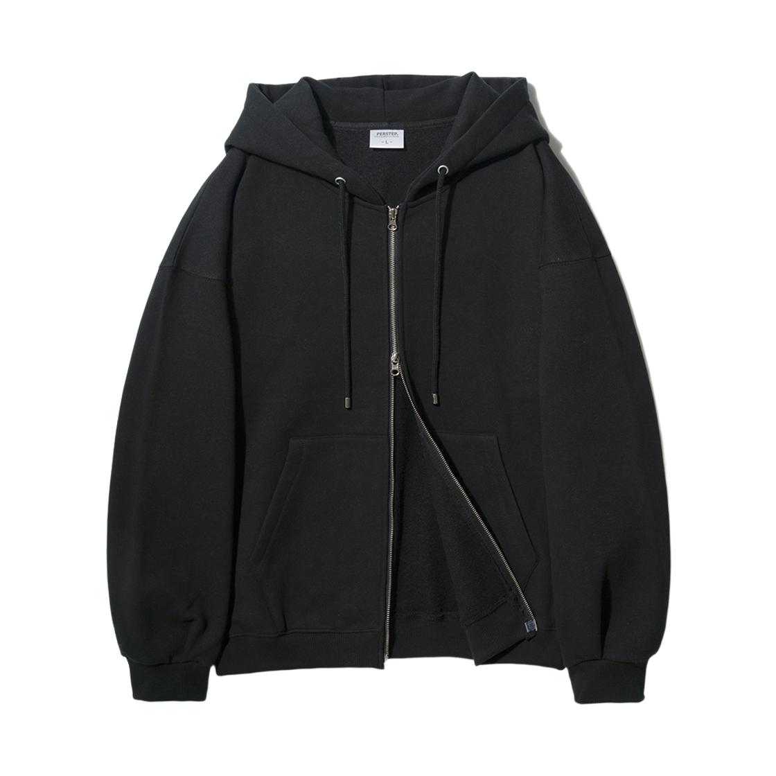 JUHD4453_Black_291 PERSTEP Two Finder Hoodie Zip-up Black JUHD4453