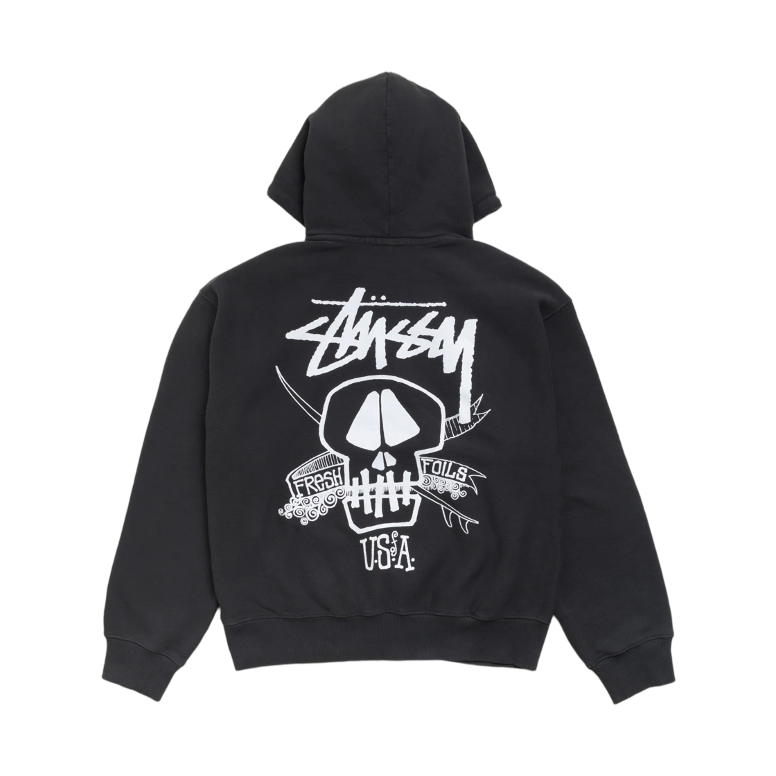 1925216 Stussy Fresh Foils Hoodie Garment Dyed Faded Black
