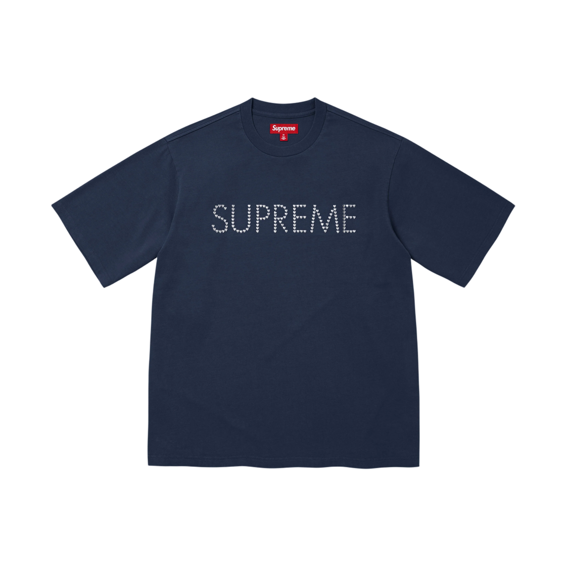 - Supreme Hearts Studded S/S Top Navy - 26FW
