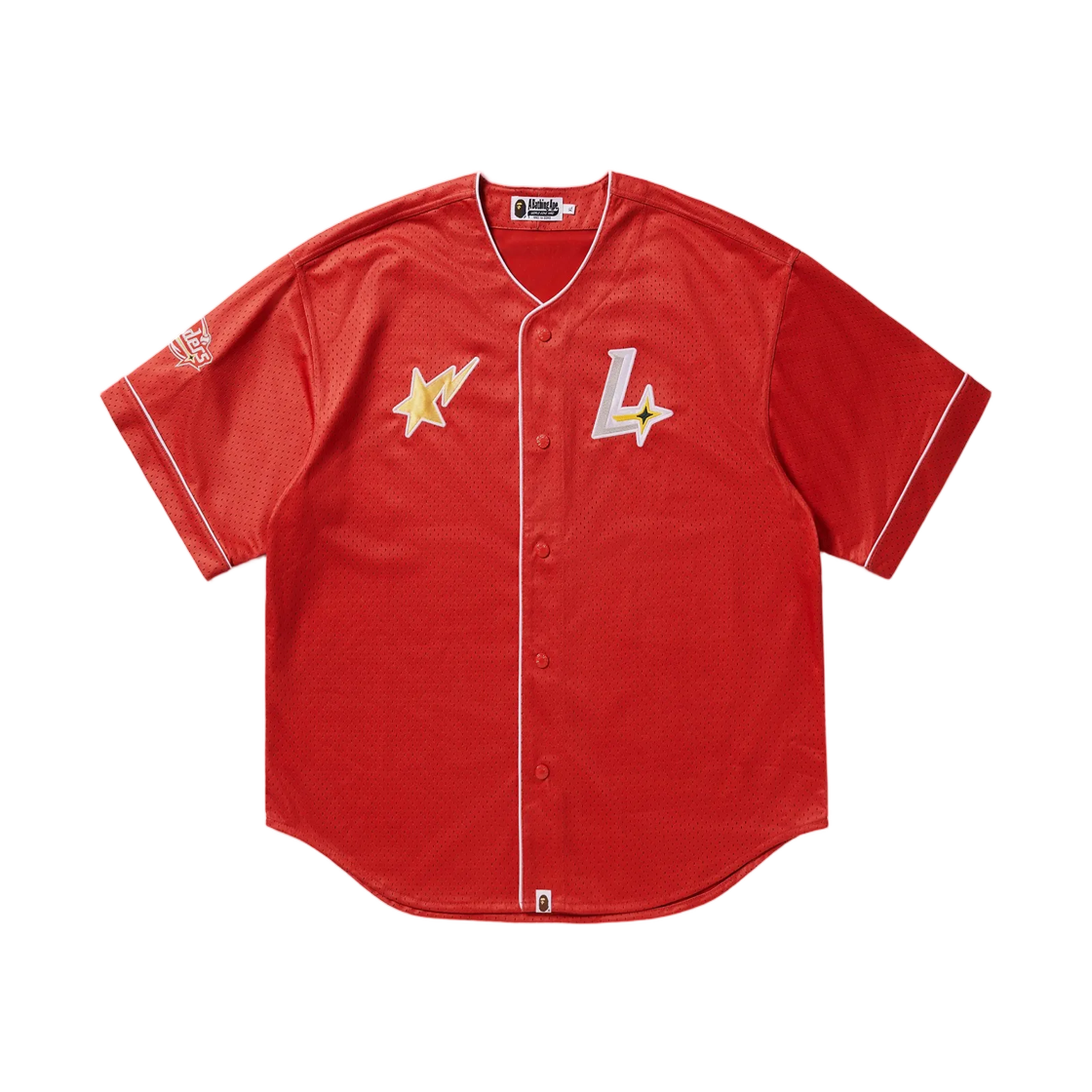- BAPE x SSG Landers Relaxed Fit Baseball Jersey Red