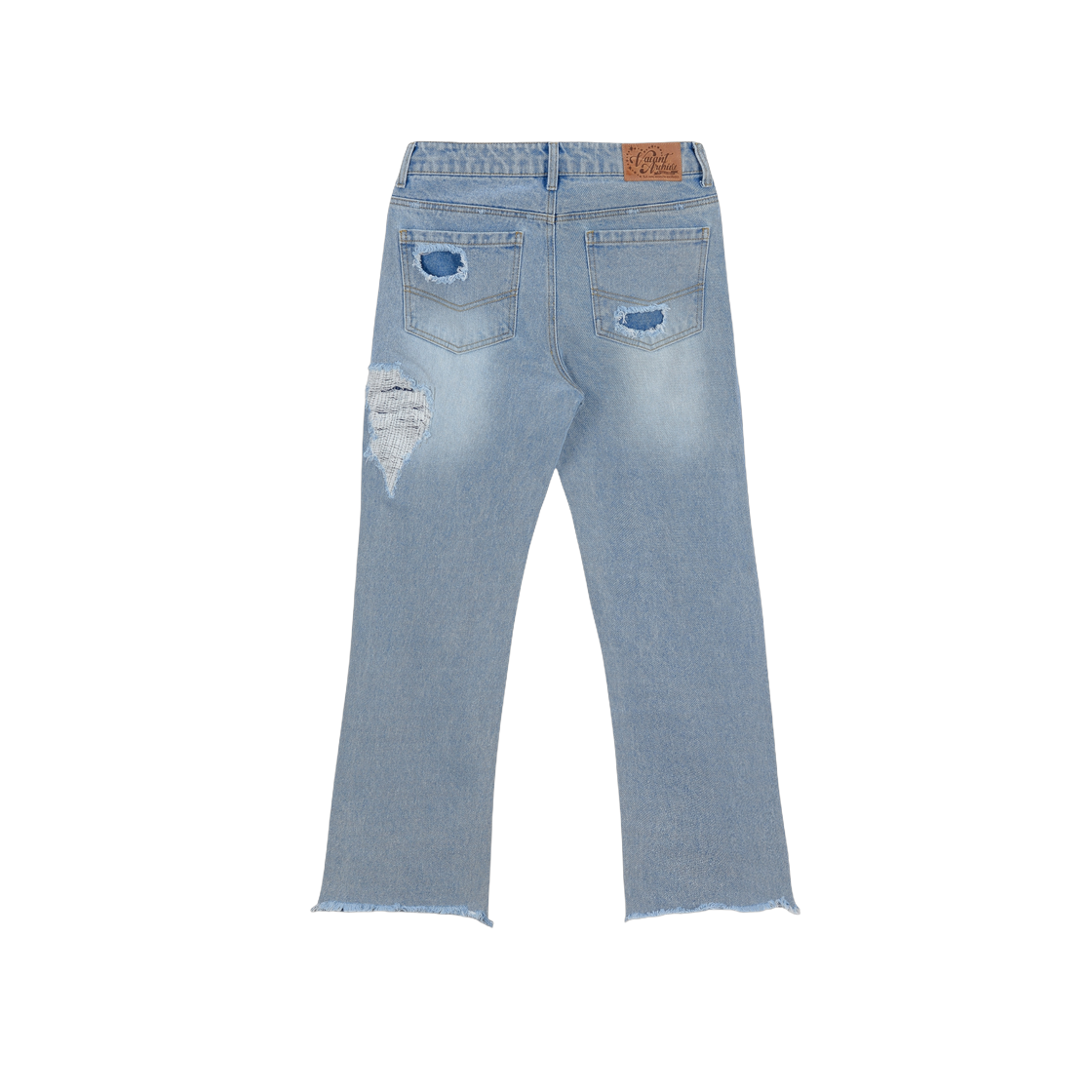 베이컨트 아카이브 남성 레이드 스트레이트 데미지드 데님 라이트 블루(Vacant Archive Men Vacant Archive Reid Straight Damaged Denim Light Blue) - 2