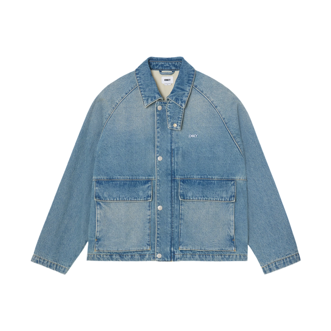 121800622 Obey Caden Denim Work Jacket Heavy Vintage Indigo