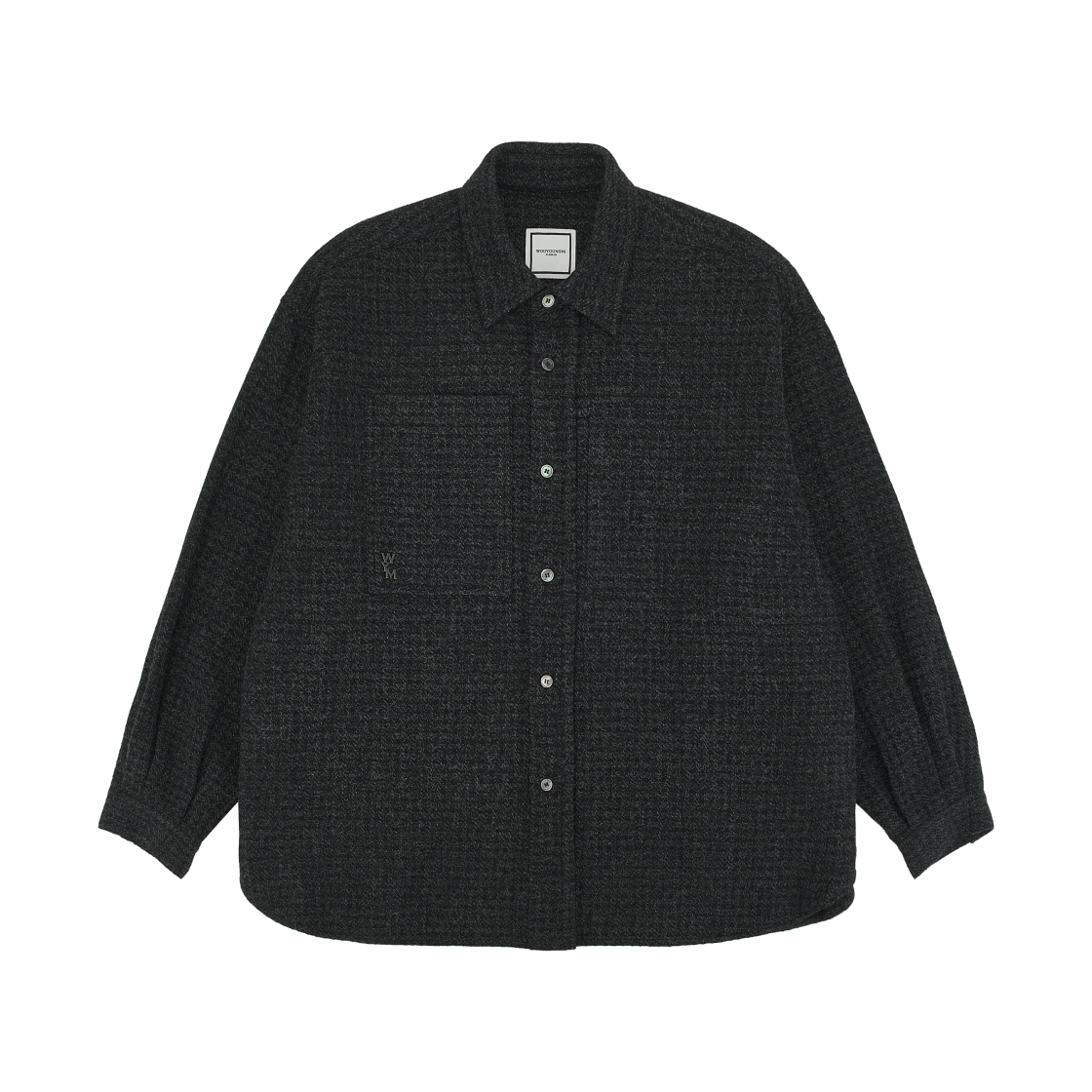 W253SH18864B Wooyoungmi Wool Check Shirt Black - 25FW