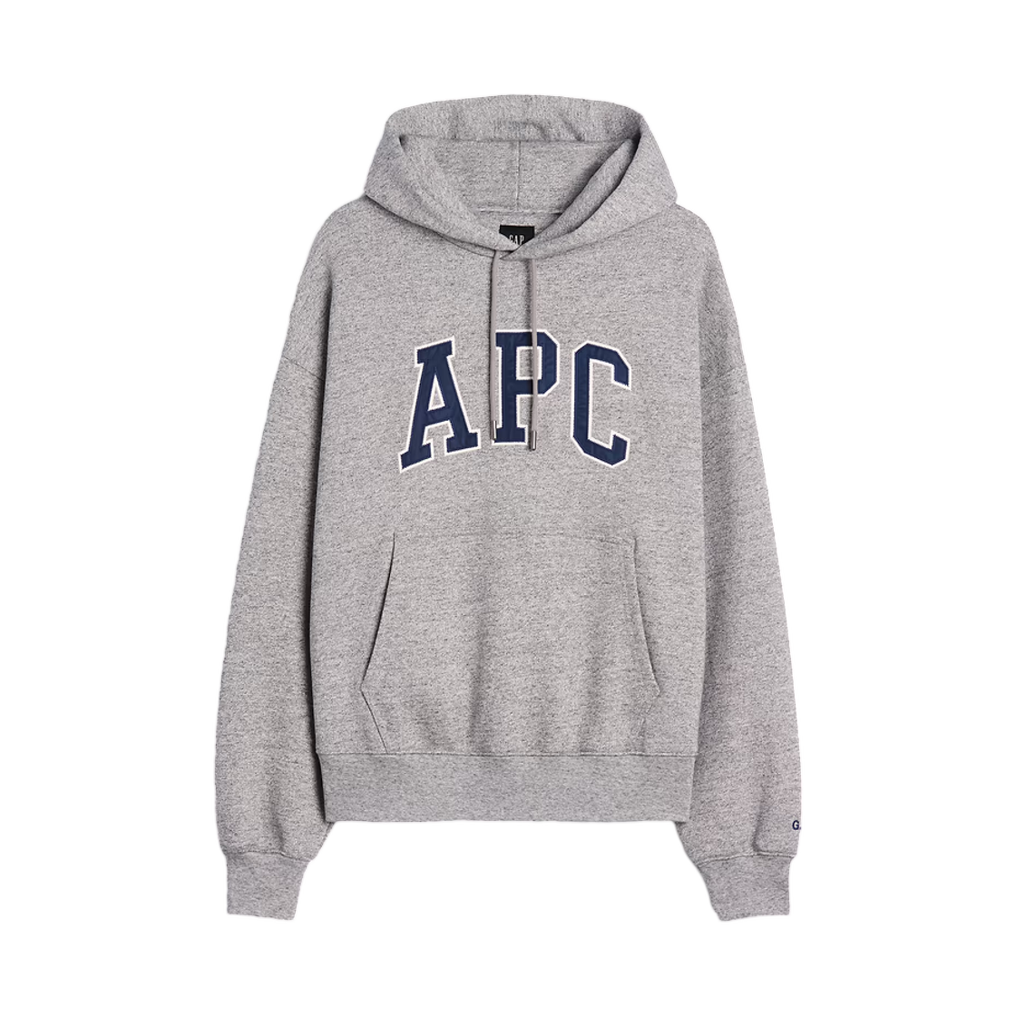 (W) 갭 x 아페쎄 엑스트라 헤비웨이트 로고 후드 뉴 헤더 그레이((W) Gap x A.P.C. Extra Heavyweight Logo Hoodie New Heather Grey)