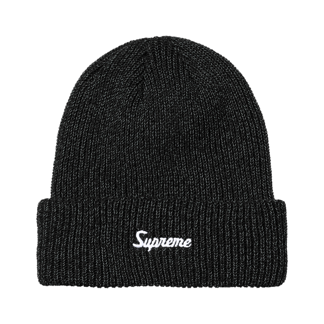 - Supreme Loose Gauge Beanie Black Reflective - 26FW