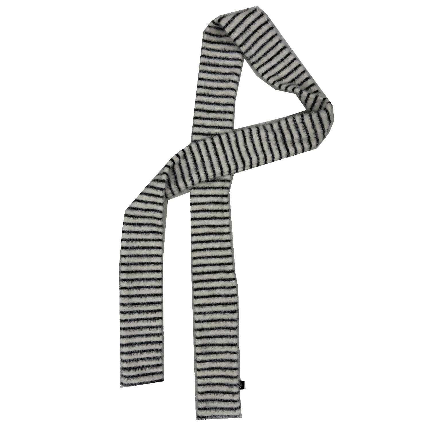 26FWAC04-2 SSERPE Soft Hairy Stripe Scarf Ivory