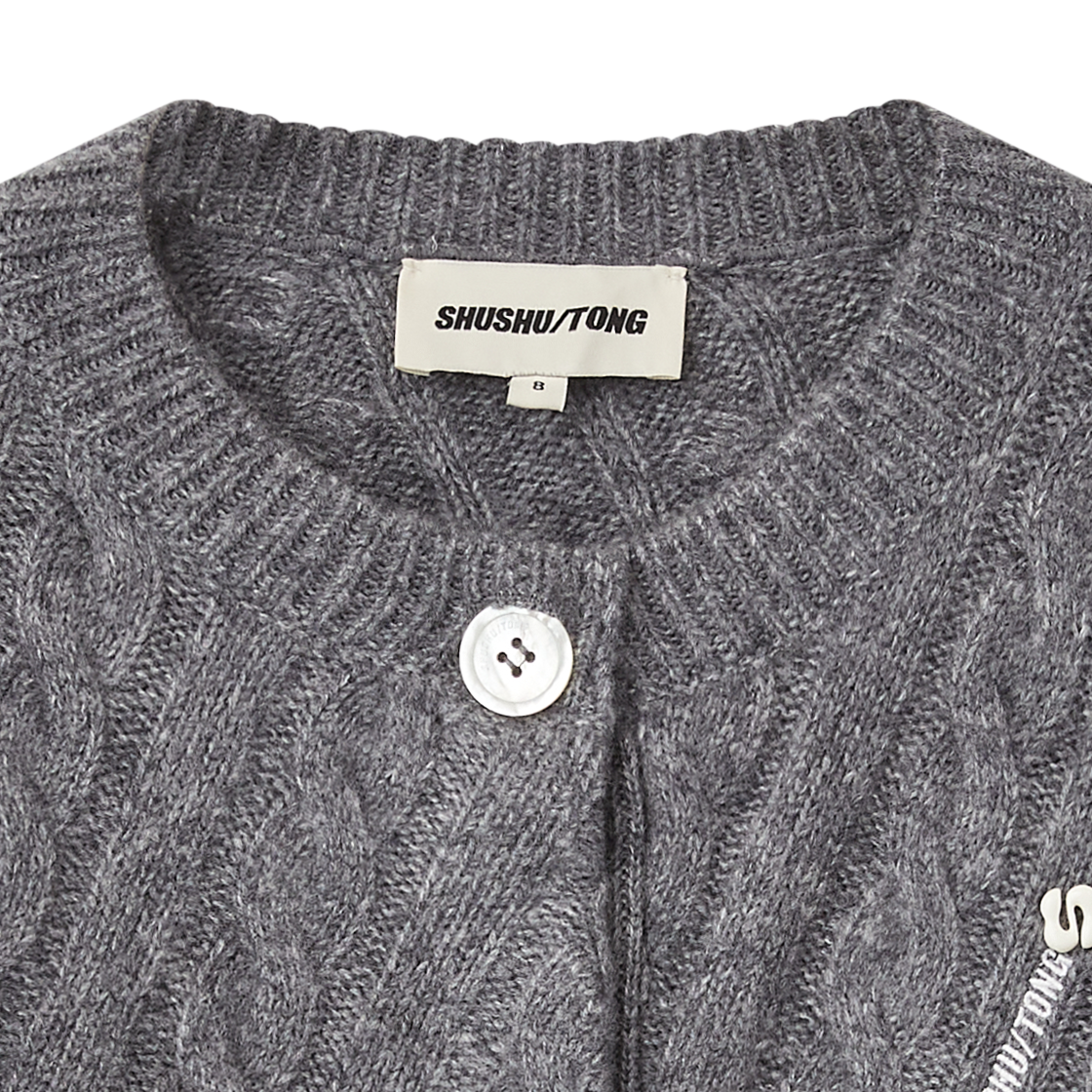 슈슈통 우먼 케이블 니트 가디건 그레이 - 26FW(Shushu/Tong Women Cable Knit Cardigan Grey - 26FW) - 3