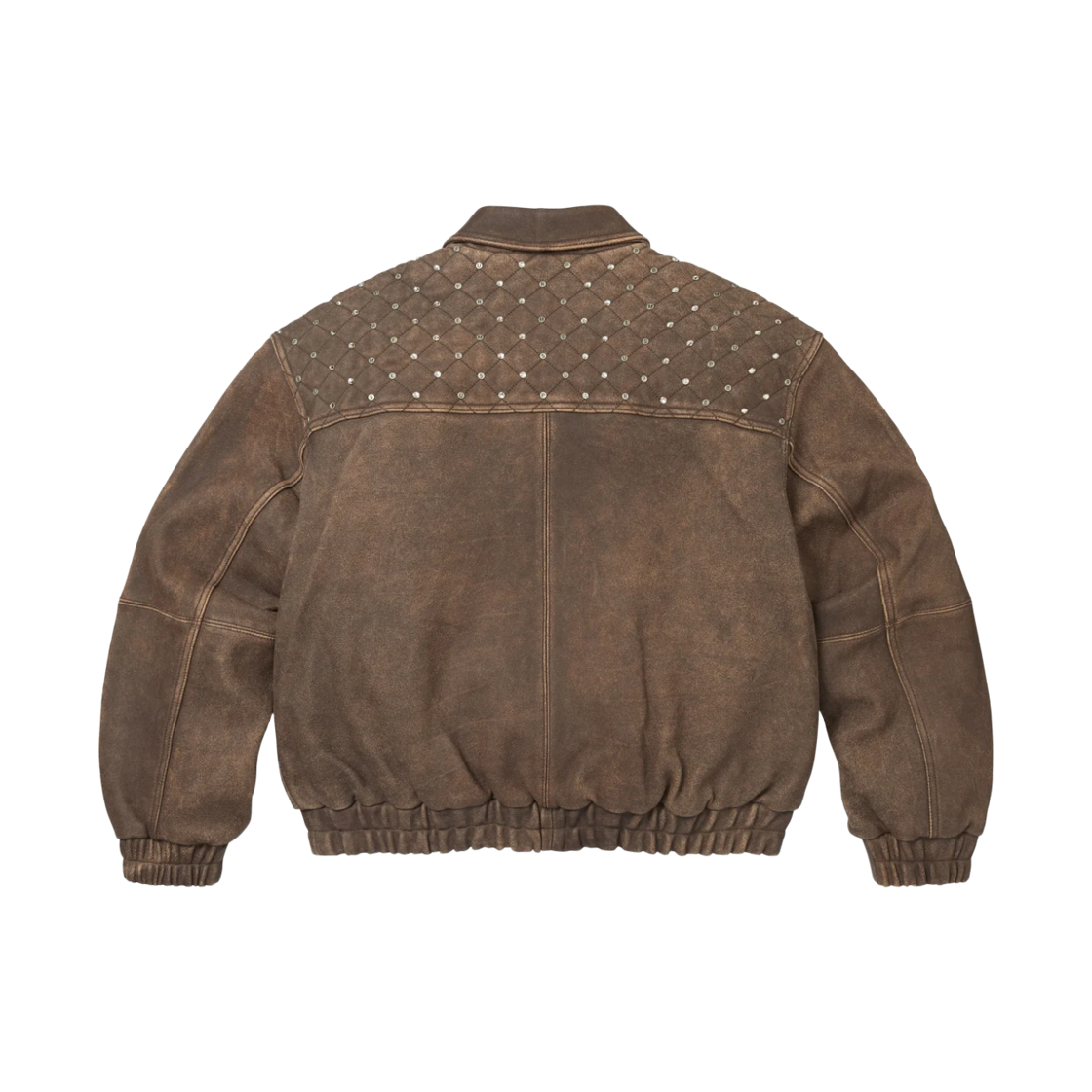슈프림 스와로브스키 스터드 퀼티드 레더 자켓 브라운 - 26FW(Supreme Swarovski Studded Quilted Leather Jacket Brown - 26FW) - 2
