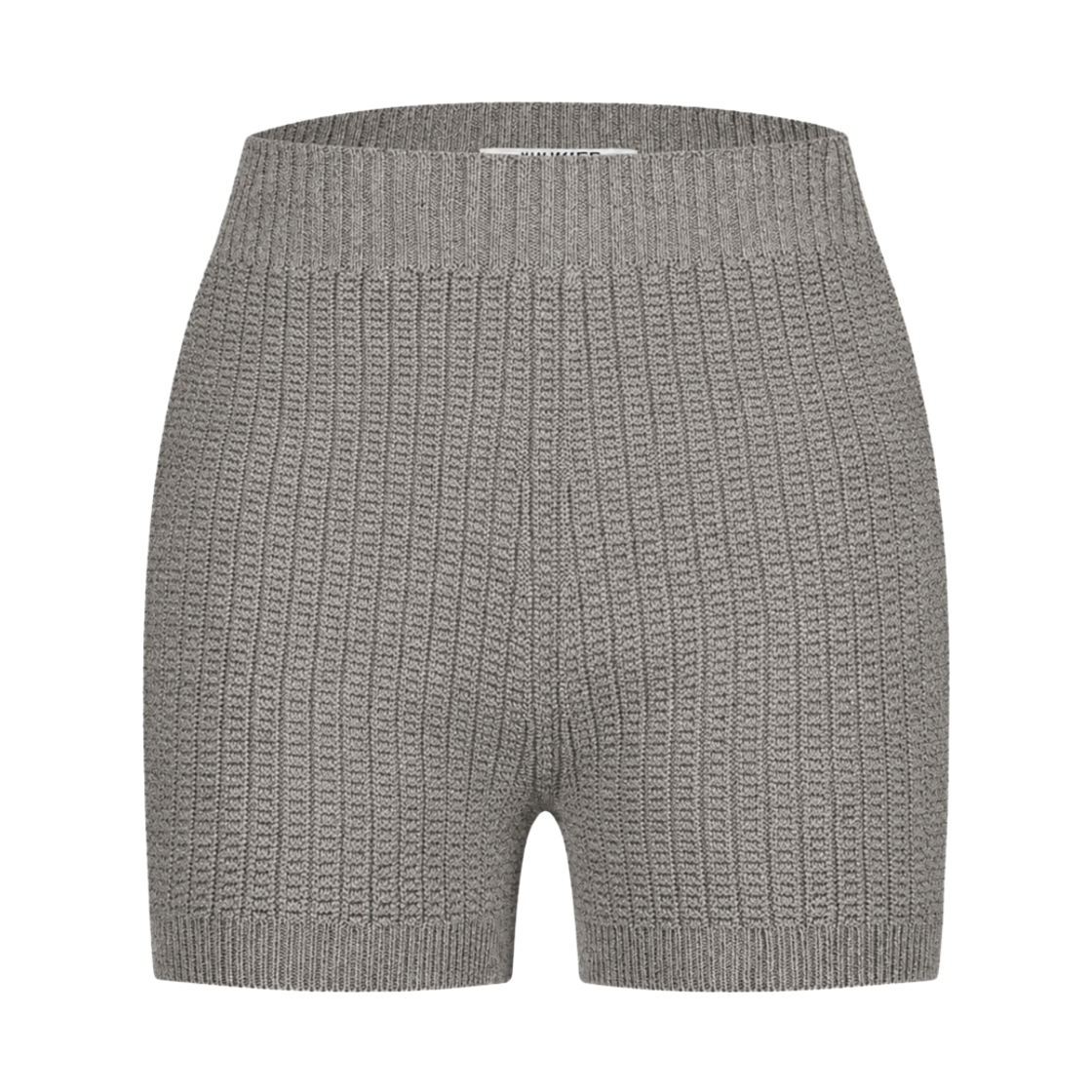 26AWMATR03MG Juukiff Waffle Structured Shorts In Mixed Viscose Melange Grey
