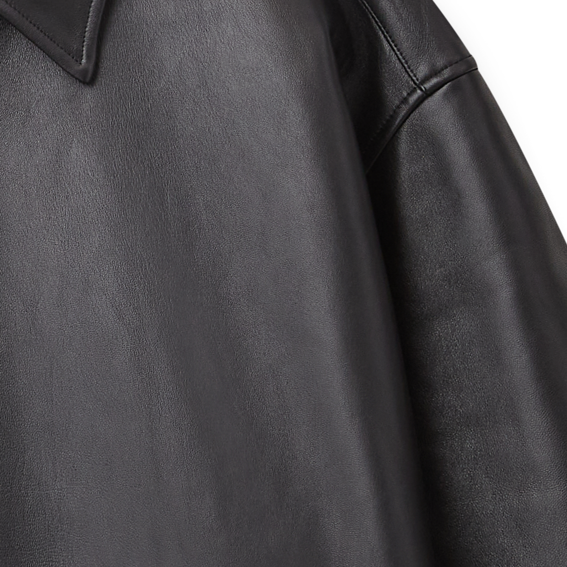 카르 램 레더 셔츠 블랙 - 26FW(Cale Lamb Leather Shirt Black - 26FW) - 4
