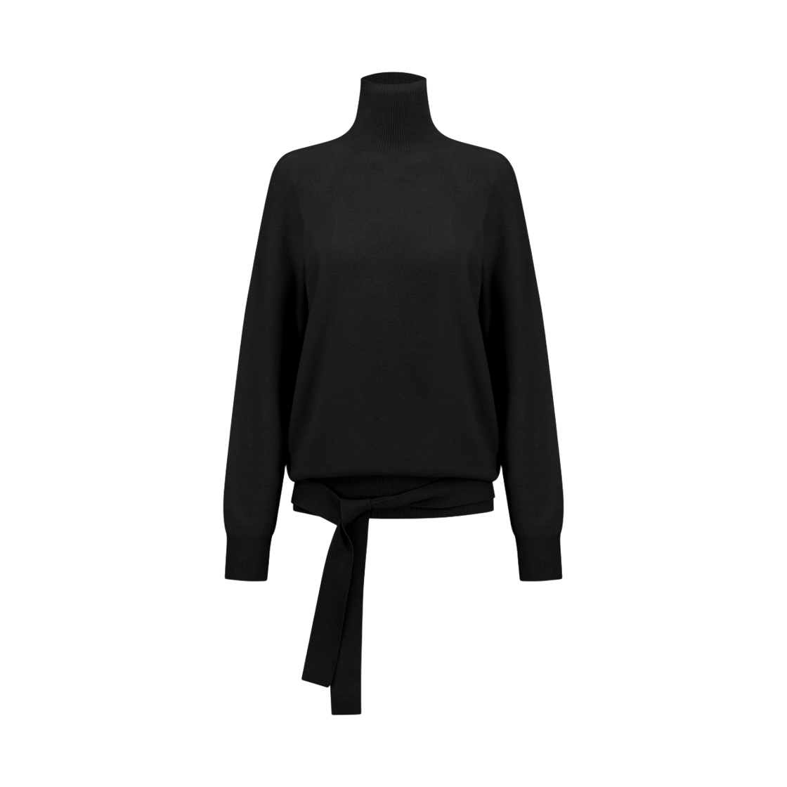25AWMATO03BK Juukiff Belted High-Neck Pullover In Wool Black
