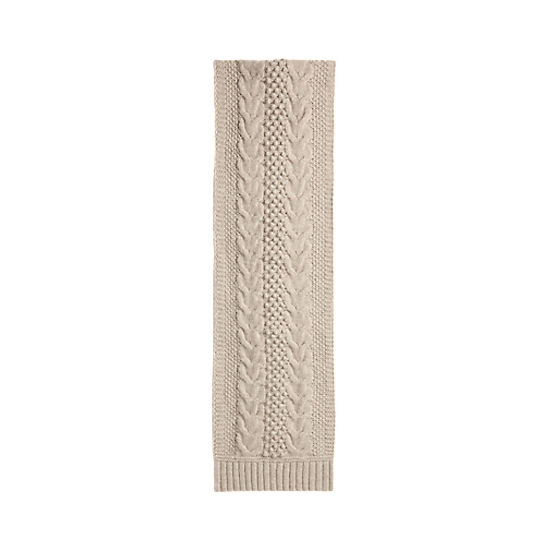 더블 RL 케이블 니트 울 스카프 크림 헤더(Double RL Cable Knit Wool Scarf Cream Heather) - 1