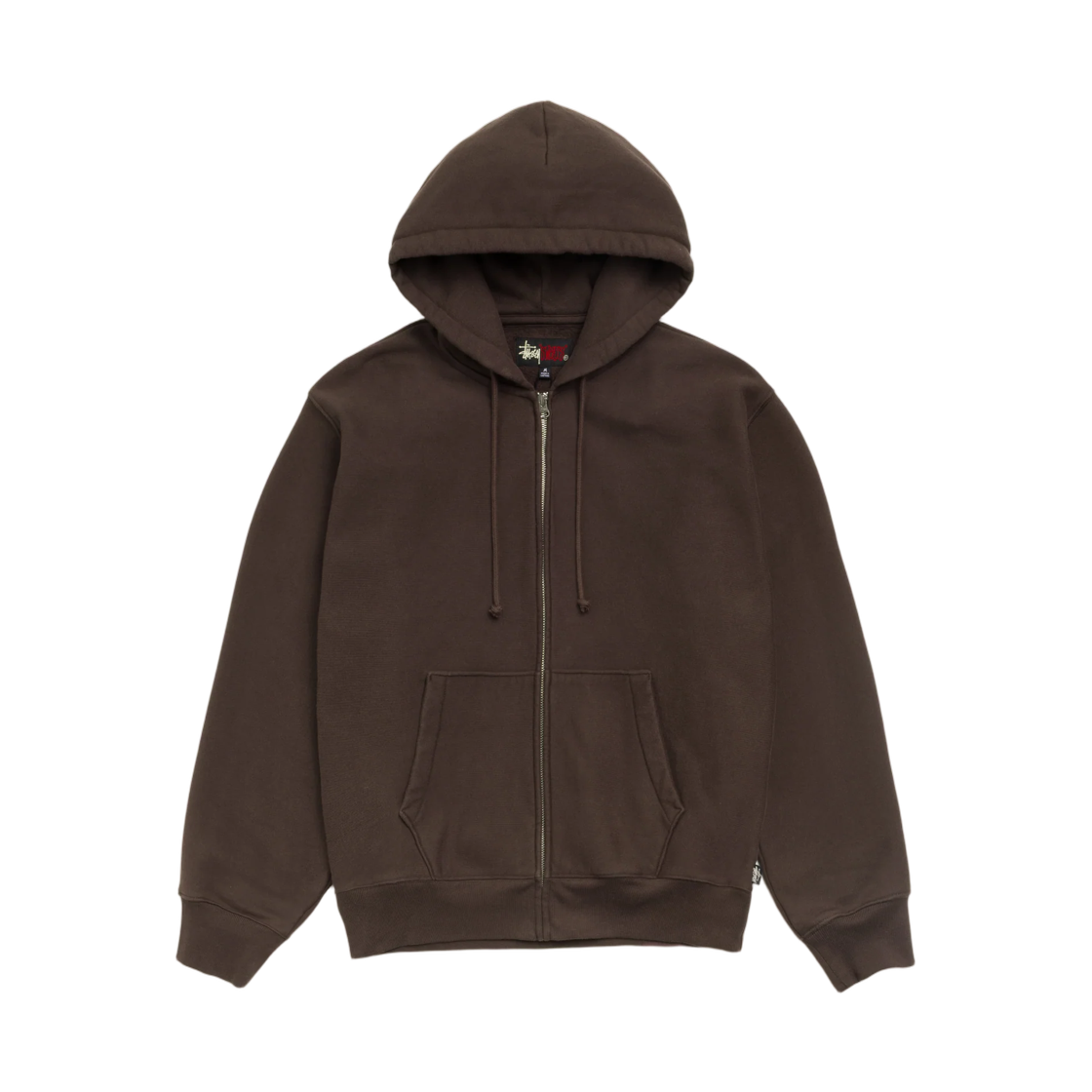 118634 Stussy Fleece Zip Hoodie Brown
