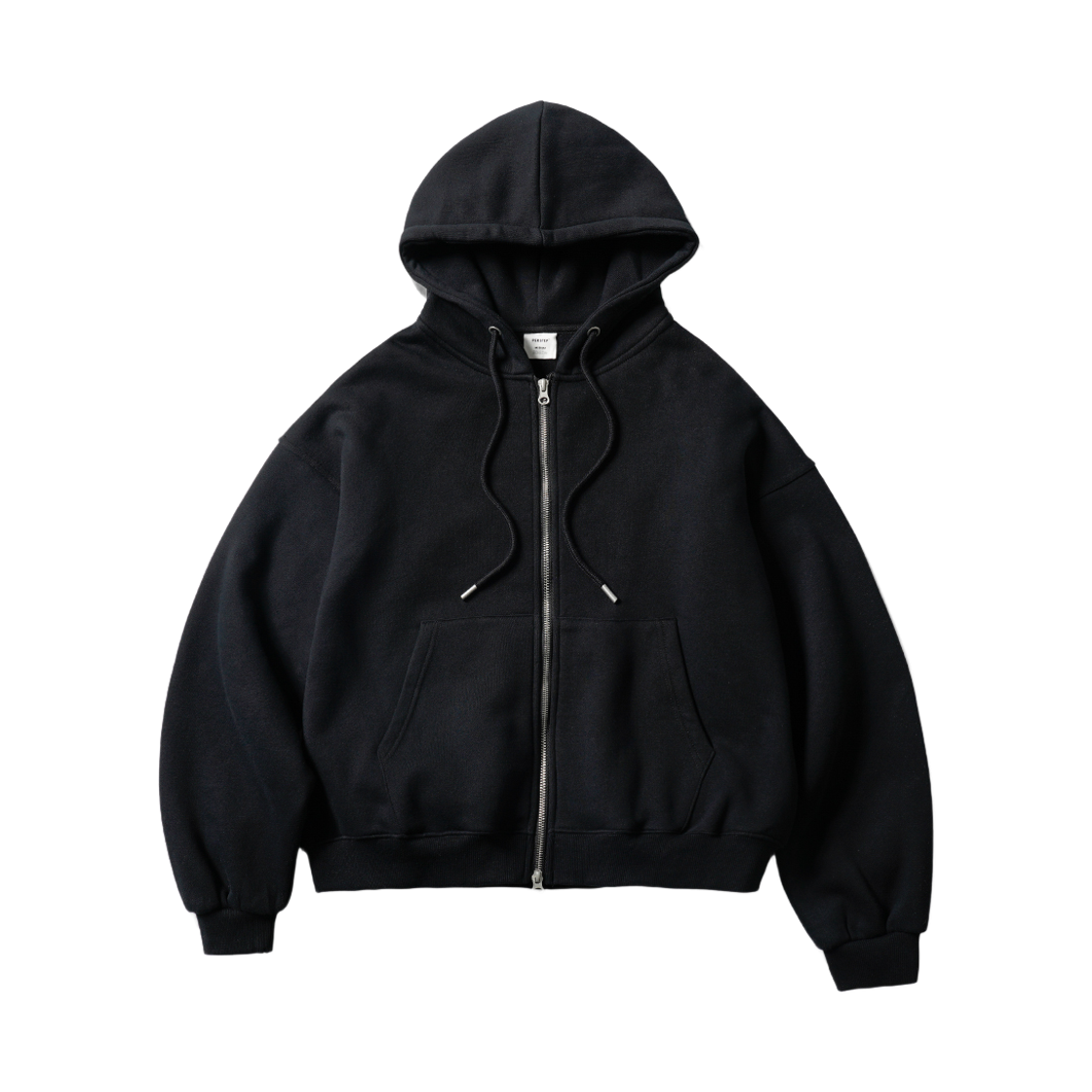 JUHD4718_black_29 PERSTEP Crop Two Finder Hoodie Zip Up Black JUHD4718