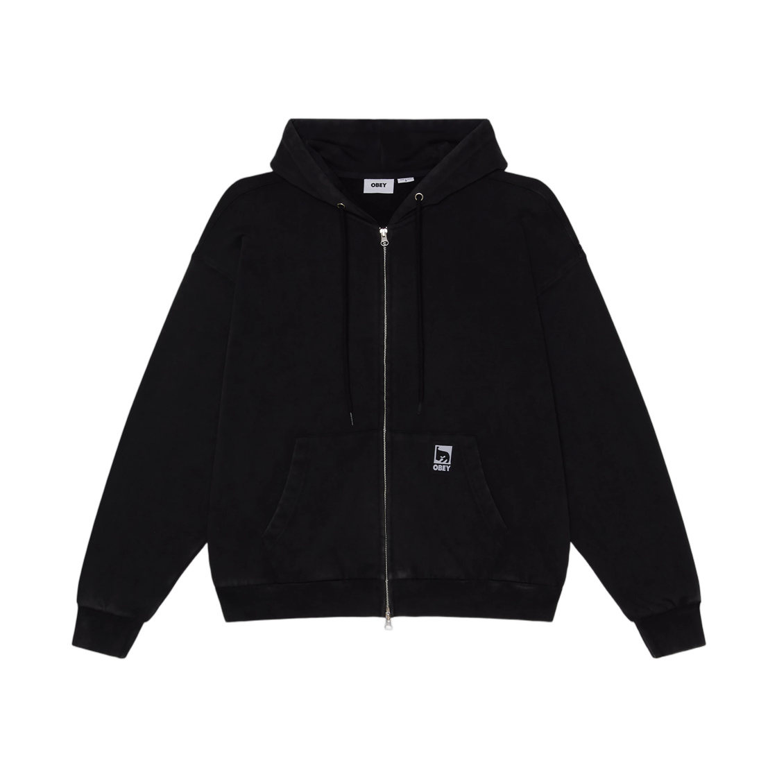 오베이 포스트 집 후드 더스티 블랙 리모(Obey Post Zip Hood Dusty Black Limo)