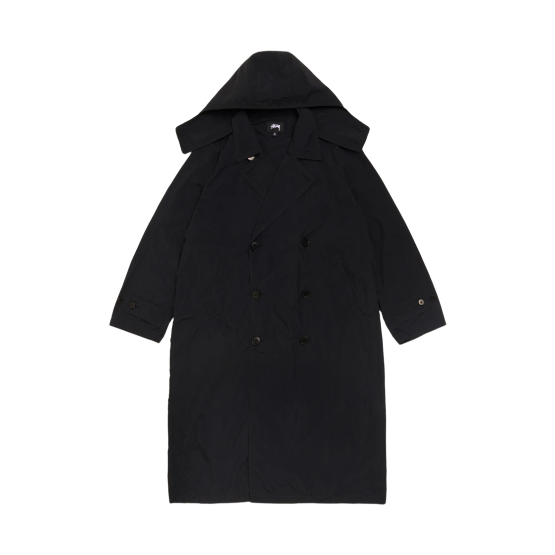 115983 Stussy Ultra Lightweight Nylon Trench Black