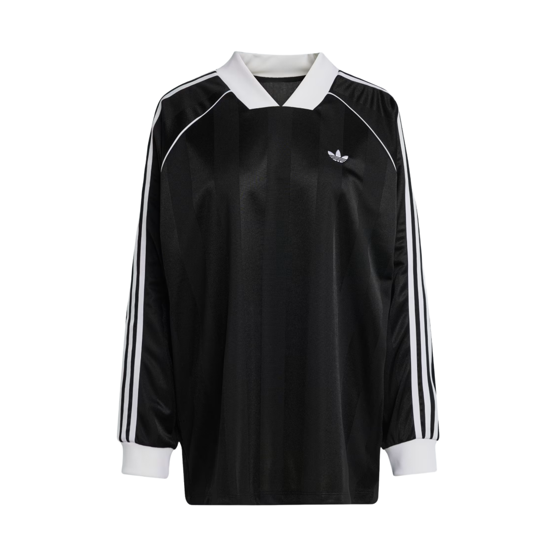 KD2897 (W) Adidas 3-Stripes Jacquard Long Sleeve T-Shirt Black - US Sizing