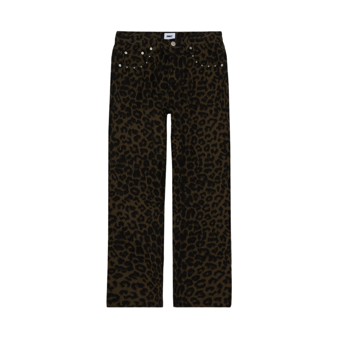 142010121 Obey Studded Boxcar Straight Leg DM Dark Leopard