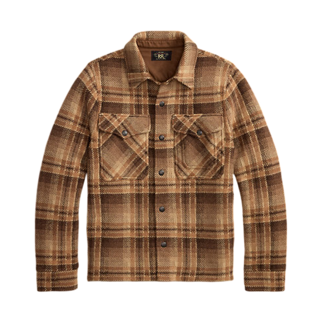 100095671 Double RL Plaid Wool Workshirt Jumper Tan Rust Multi