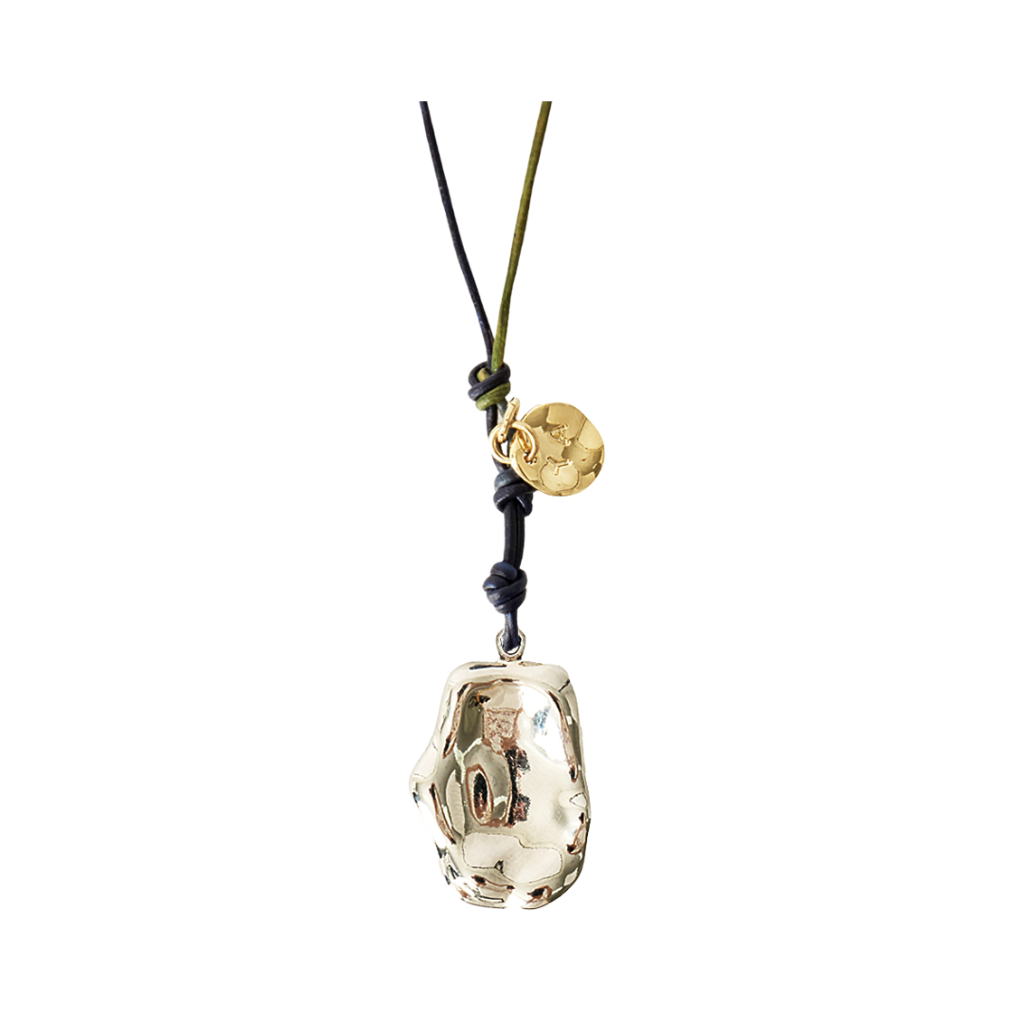 YPA26AWNE02GN YOUCHE SI Relic Necklace 002 Moss Green